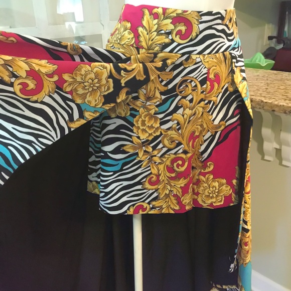 NWT stunning fleur-de-lis ⚜️ animal print overlay maxi skirt - Picture 8 of 15